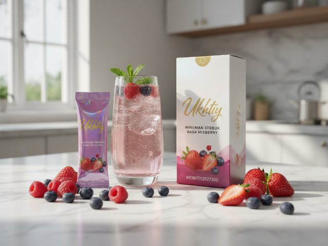 BPOM (90)MD867012027300(91)271102 Ukhtiy Minuman Serbuk Rasa Mixberry