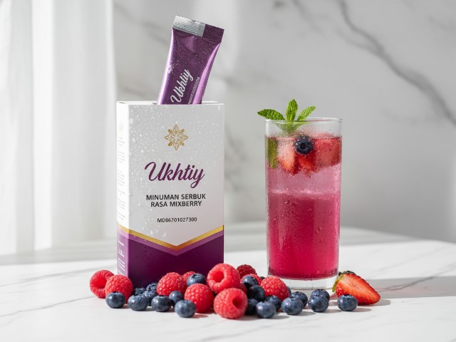 BPOM (90)MD867012027300(91)271102 Ukhtiy Minuman Serbuk Rasa Mixberry