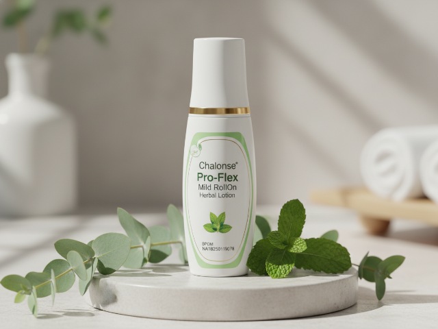 BPOM (90)NA18250119078 Chalonese Pro-Flex Mild RollOn Herbal Lotion